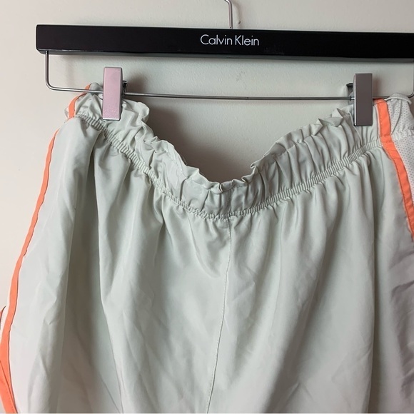 [Nike] Women's Light Gray & Orange Elastic Waist Drawstring Athletic Shorts - Picture 7 of 8